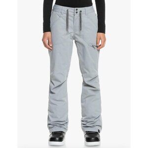 Roxy Womens Full Over Waist Front Button Closure Snow Pants Gray Size Large